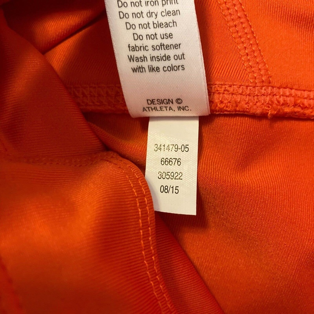 Athleta Leggings Womens‎ Sz XS Orange Chaturanga Capri Crop Pocket Logo - Picture 9 of 12